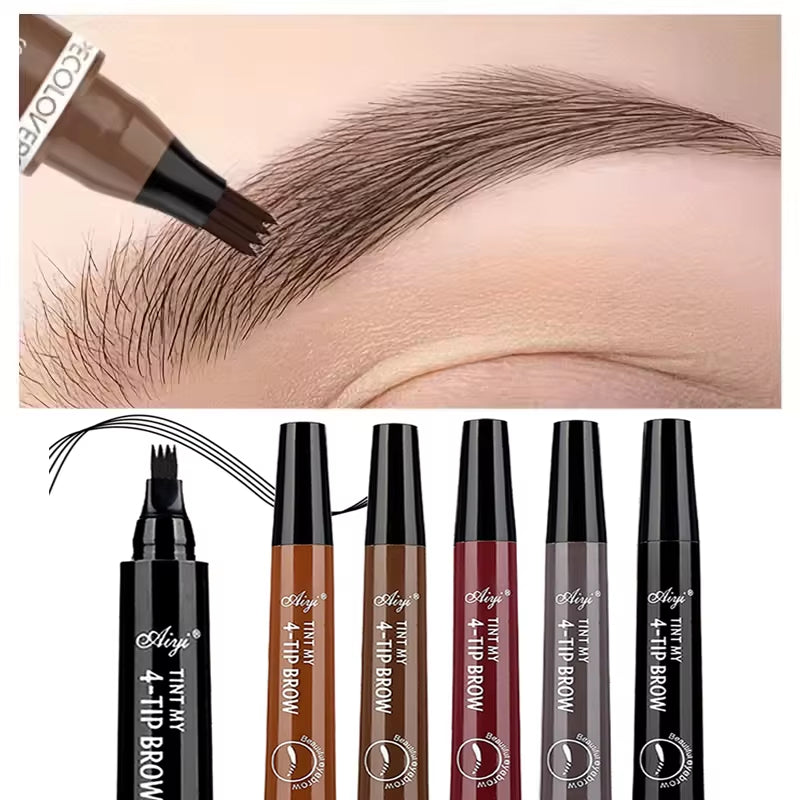 4-Fork Microblading Eyebrow Pencil - Waterproof, Long-Lasting