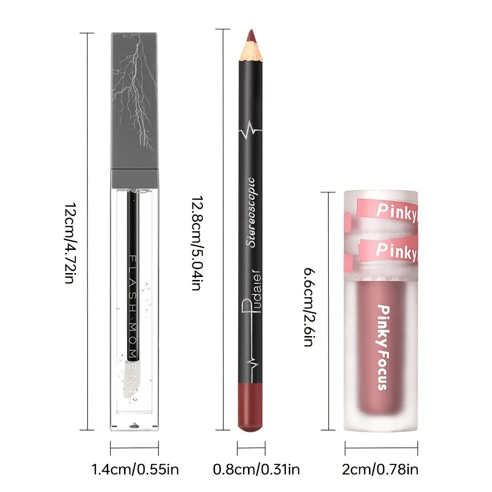 Lumèa High-Shine Lip Trio — Gloss, Oil & Liner